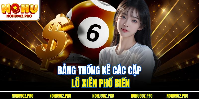 Bảng thống kê các cặp lô xiên phổ biến